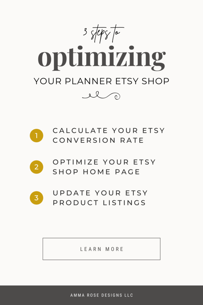 3 Simple Steps to Optimizing Your Planner Etsy Shop to Convert Your ...